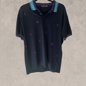 G/FORE Dark Blue Polo with Light Blue and Purple Trim Size L